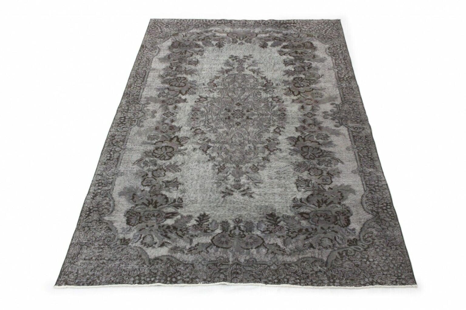 exklusiver-orientteppich-290x189-cm-3d-look-grau-handgeknupft Orientteppich Kaukasus 290 x 189 cm Wolle handgeknüpft