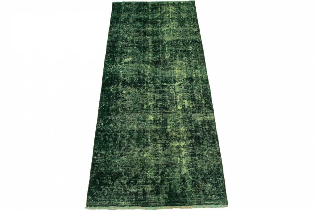 vintage-orientteppich-258x99cm-grun-handgeknupft-unikat Orientteppich 258x99 cm Wolle handgeknüpft