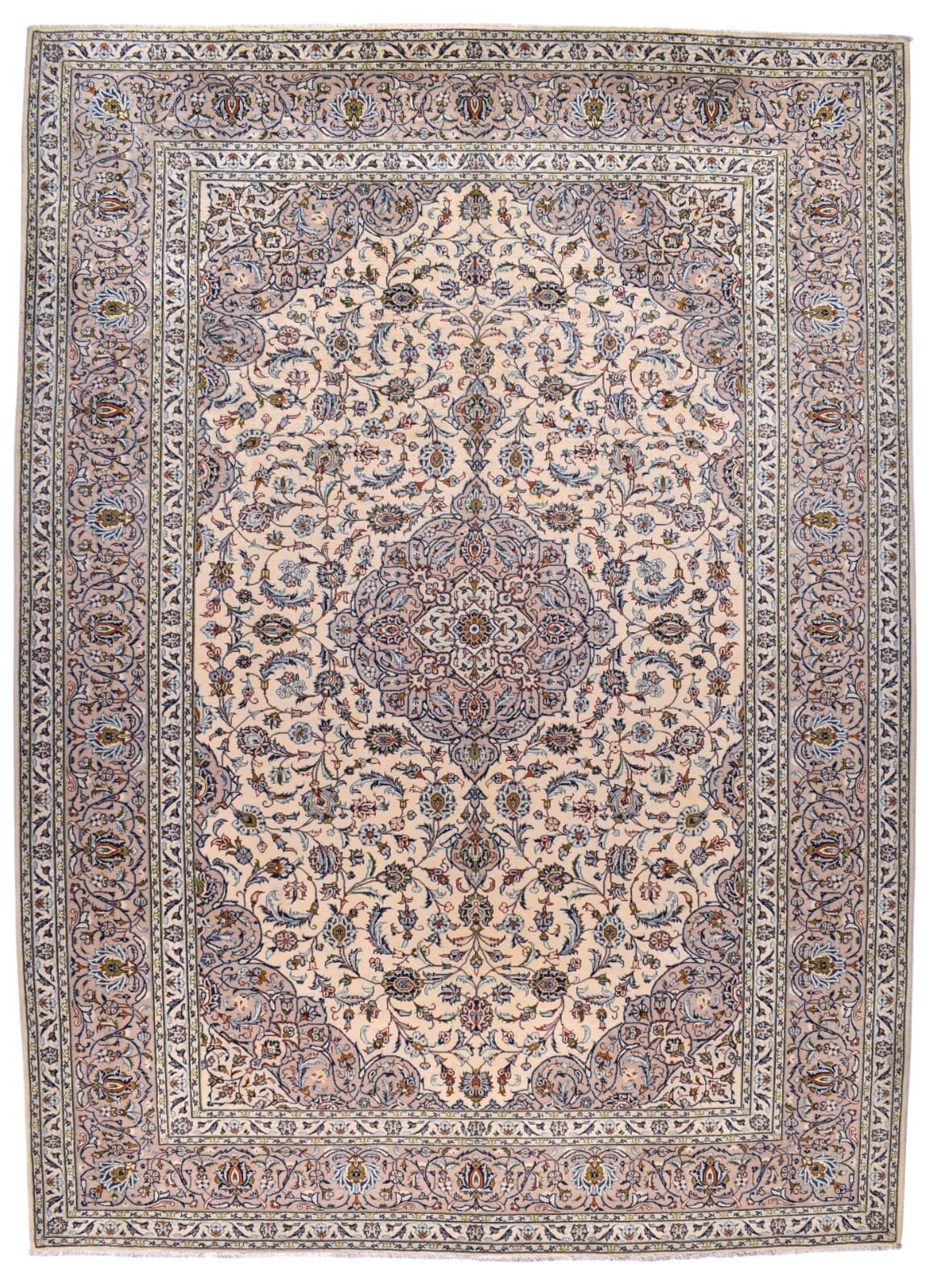 Perserteppich Kashan 376 x 275 cm Wolle handgeknüpft