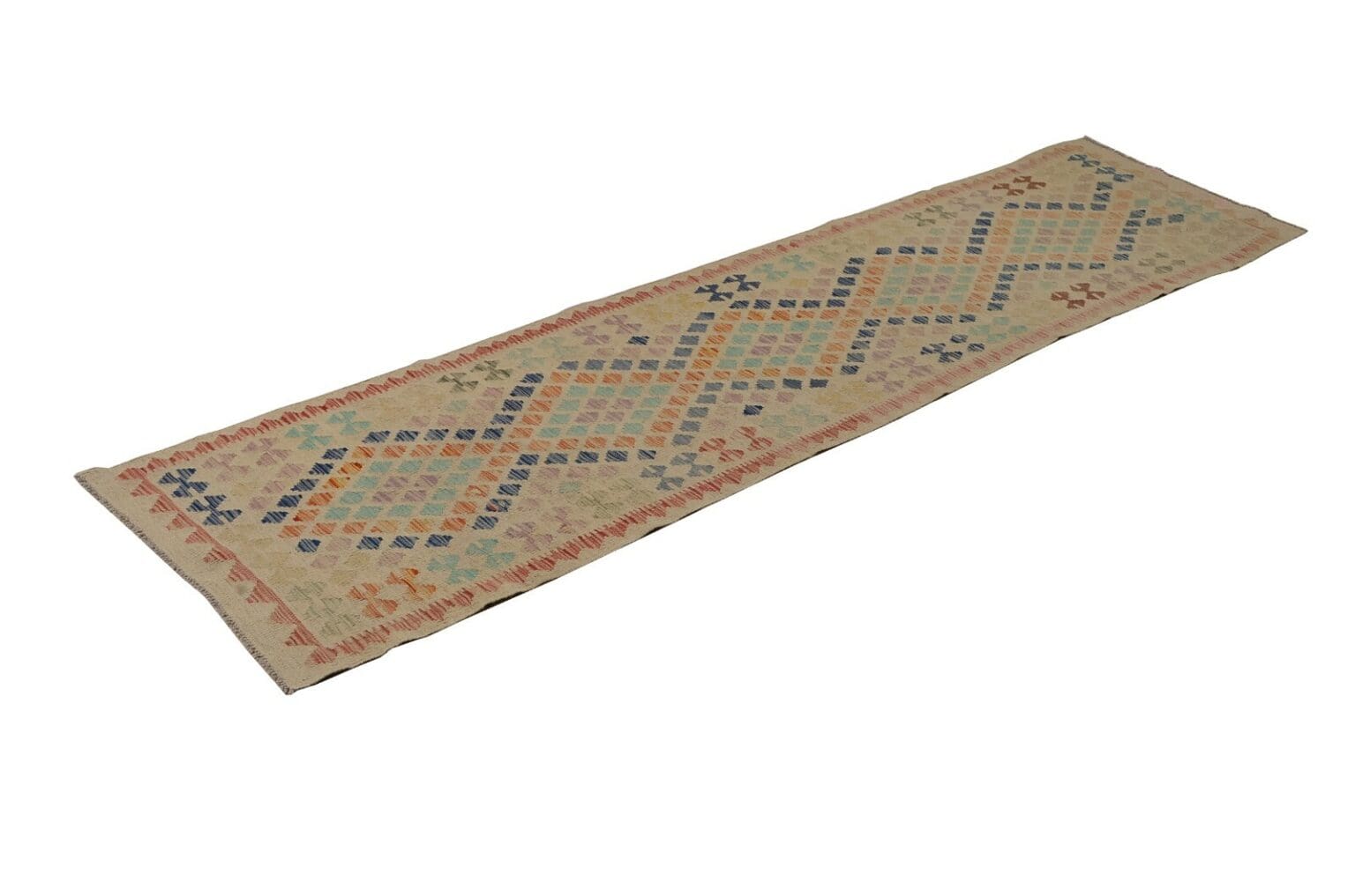 Orientteppich Afghanistan 299 x 76 cm Wolle handgewebt