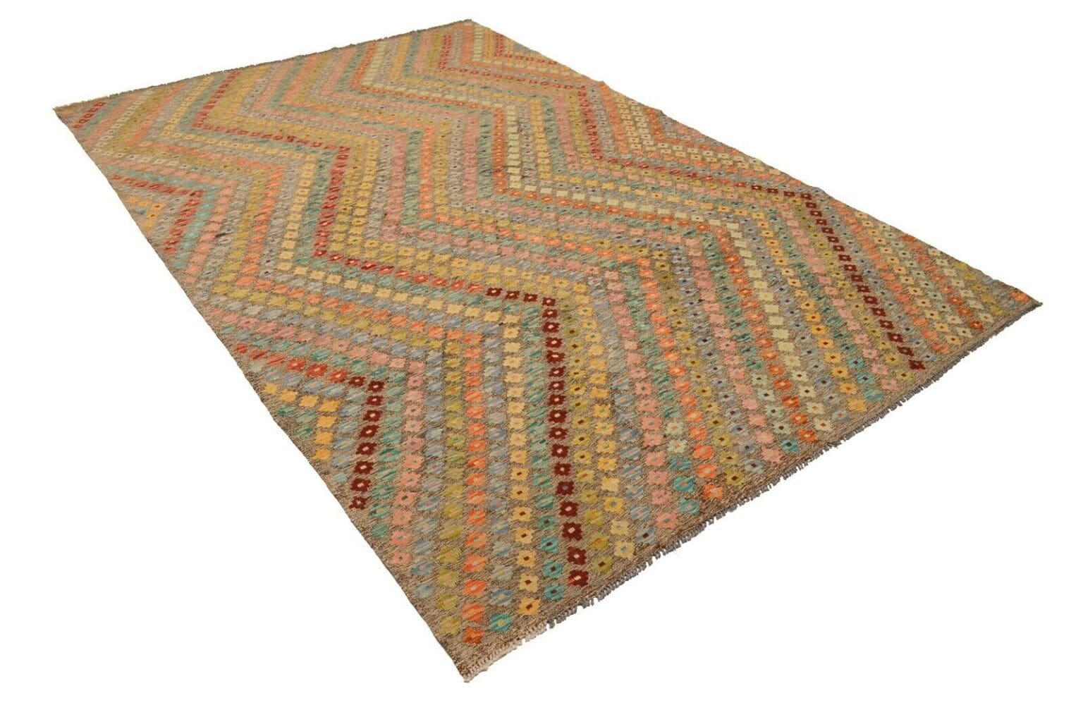 handgewebter-afghan-kelim-303-x-200-cm-in-pastellfarben-orientteppich-1 Orientteppich Afghan 303 x 200 cm Wolle handgewebt