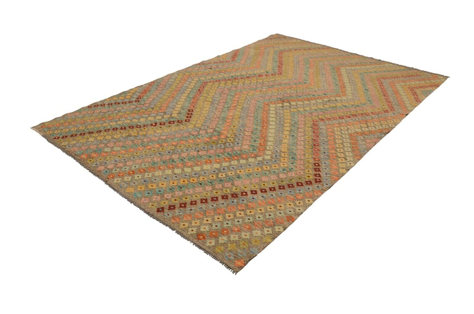 handgewebter-afghan-kelim-303-x-200-cm-in-pastellfarben-orientteppich-2 Orientteppich Afghan 303 x 200 cm Wolle handgewebt