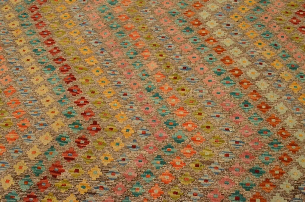 handgewebter-afghan-kelim-303-x-200-cm-in-pastellfarben-orientteppich-5 Orientteppich Afghan 303 x 200 cm Wolle handgewebt