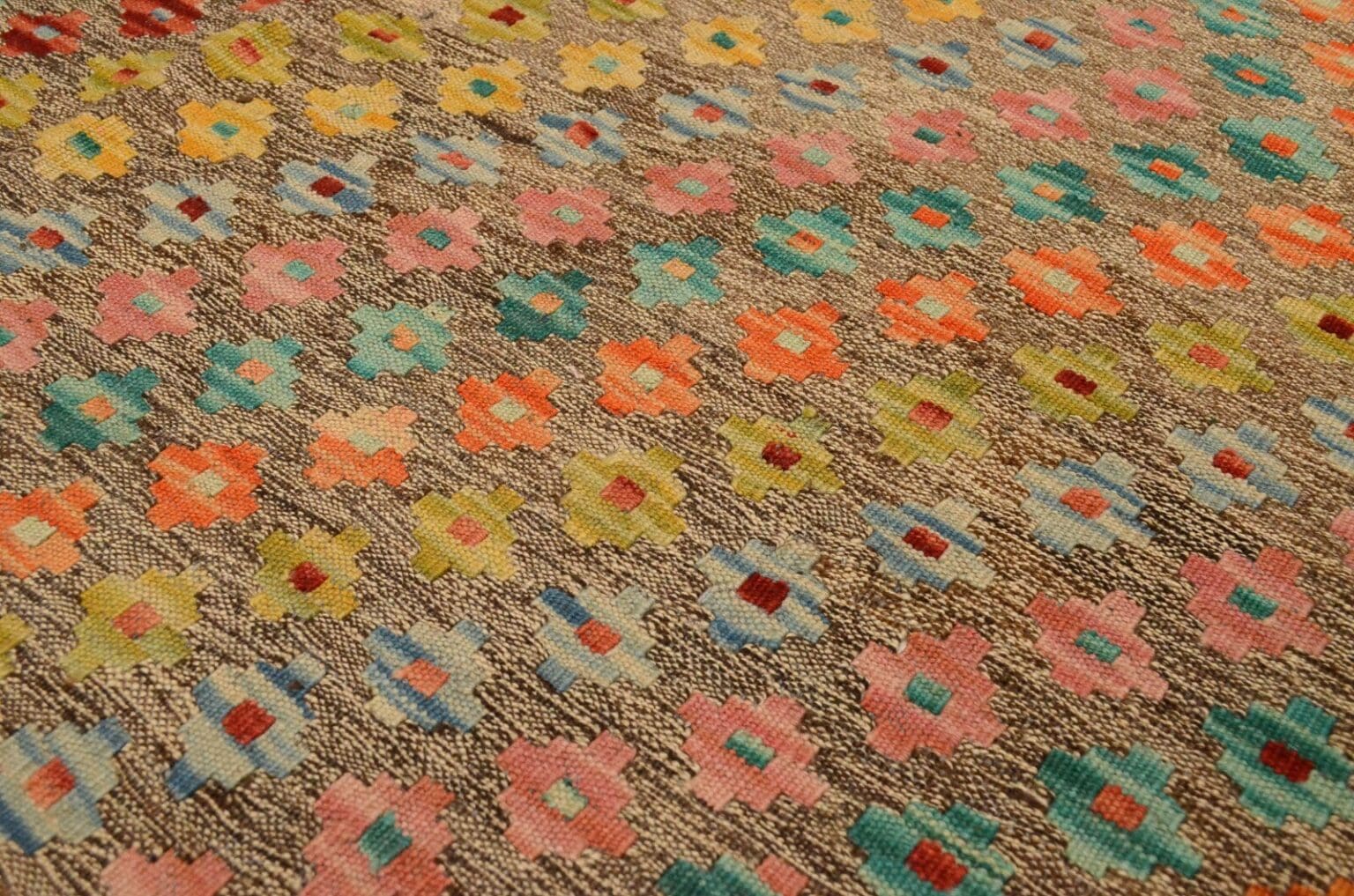 handgewebter-afghan-kelim-303-x-200-cm-in-pastellfarben-orientteppich-6 Orientteppich Afghan 303 x 200 cm Wolle handgewebt