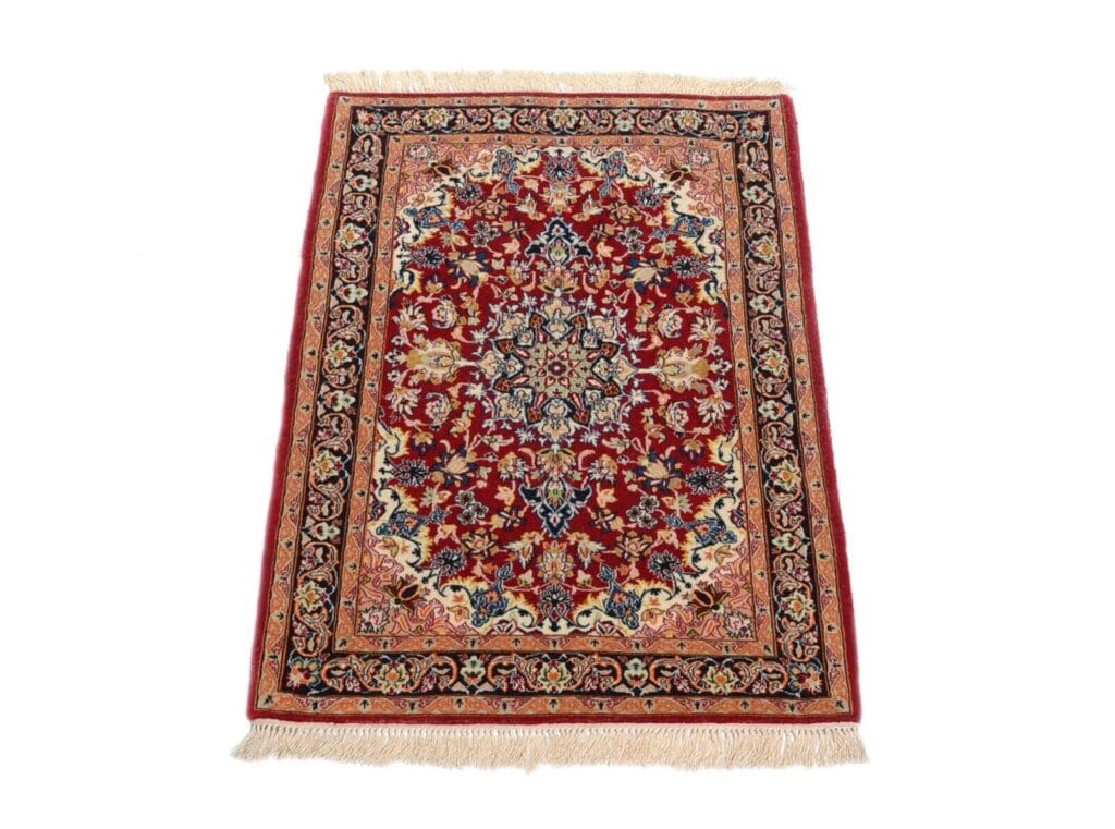 Perserteppich Isfahan 99 x 71 cm Wolle Seide handgeknüpft
