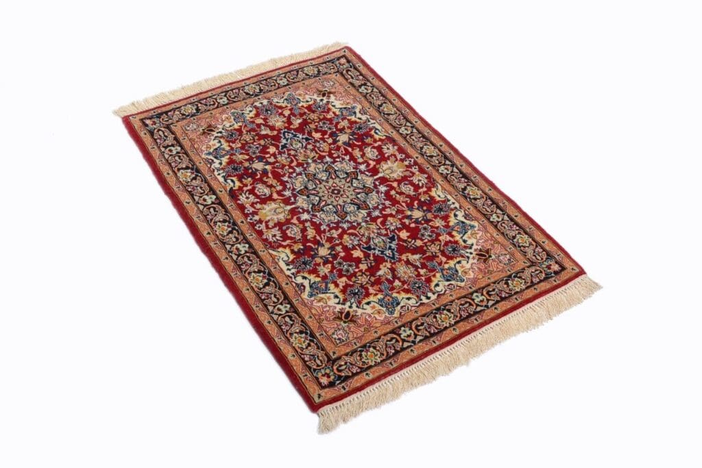 Perserteppich Isfahan 99 x 71 cm Wolle Seide handgeknüpft
