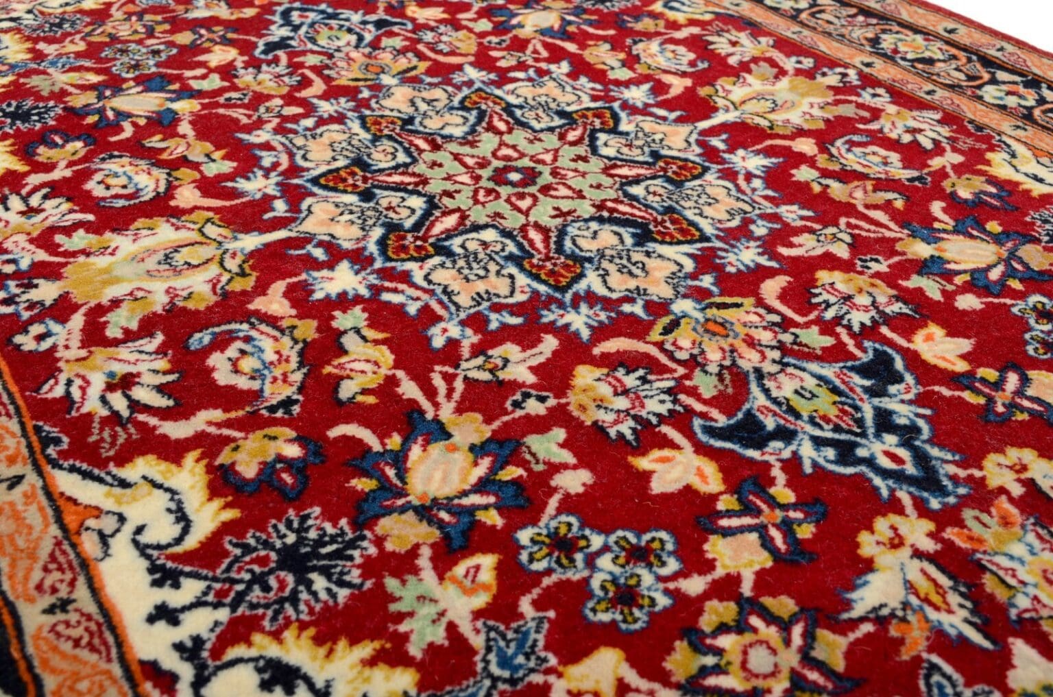 Perserteppich Isfahan 99 x 71 cm Wolle Seide handgeknüpft