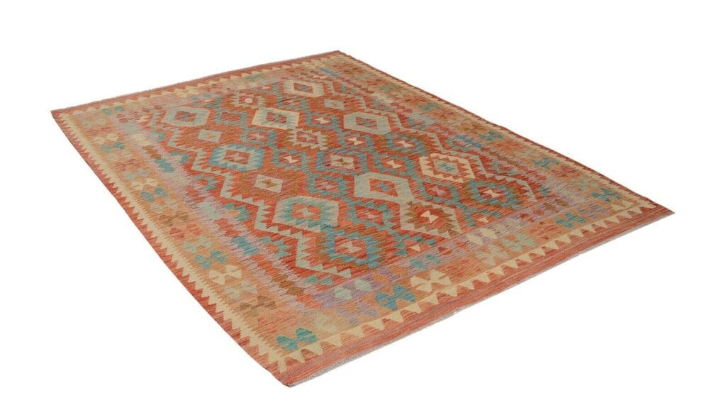 handgewebter-afghan-kelim-244-x-182-cm-in-pastellfarben-neu-1 Orientteppich Afghan 244 x 182 cm Wolle handgewebt