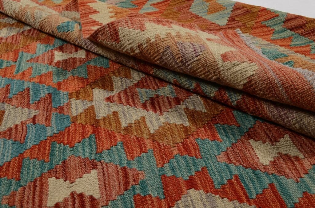 handgewebter-afghan-kelim-244-x-182-cm-in-pastellfarben-neu-6 Orientteppich Afghan 244 x 182 cm Wolle handgewebt