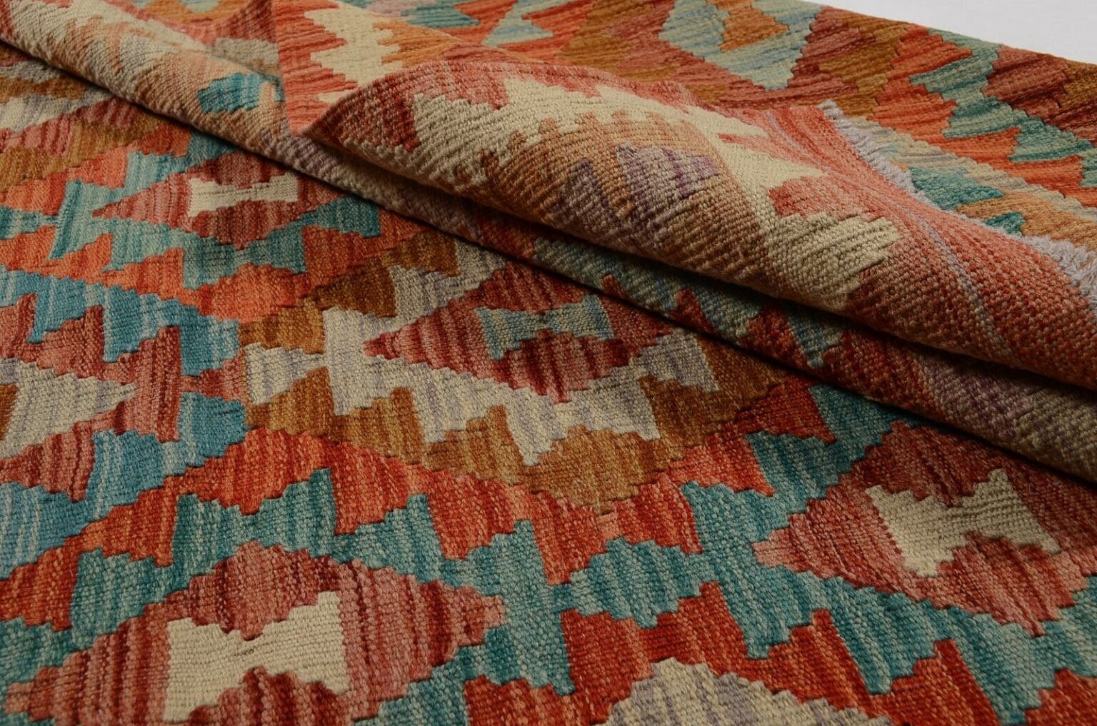 handgewebter-afghan-kelim-244-x-182-cm-in-pastellfarben-neu-6 Orientteppich Afghan 244 x 182 cm Wolle handgewebt