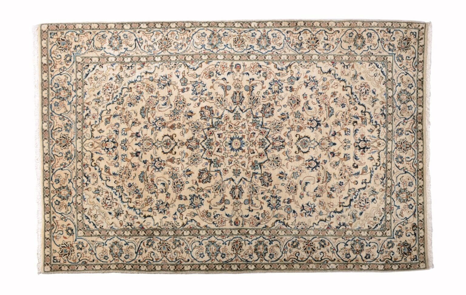 Perserteppich Kashan 222 x 145 cm Schurwolle handgeknüpft