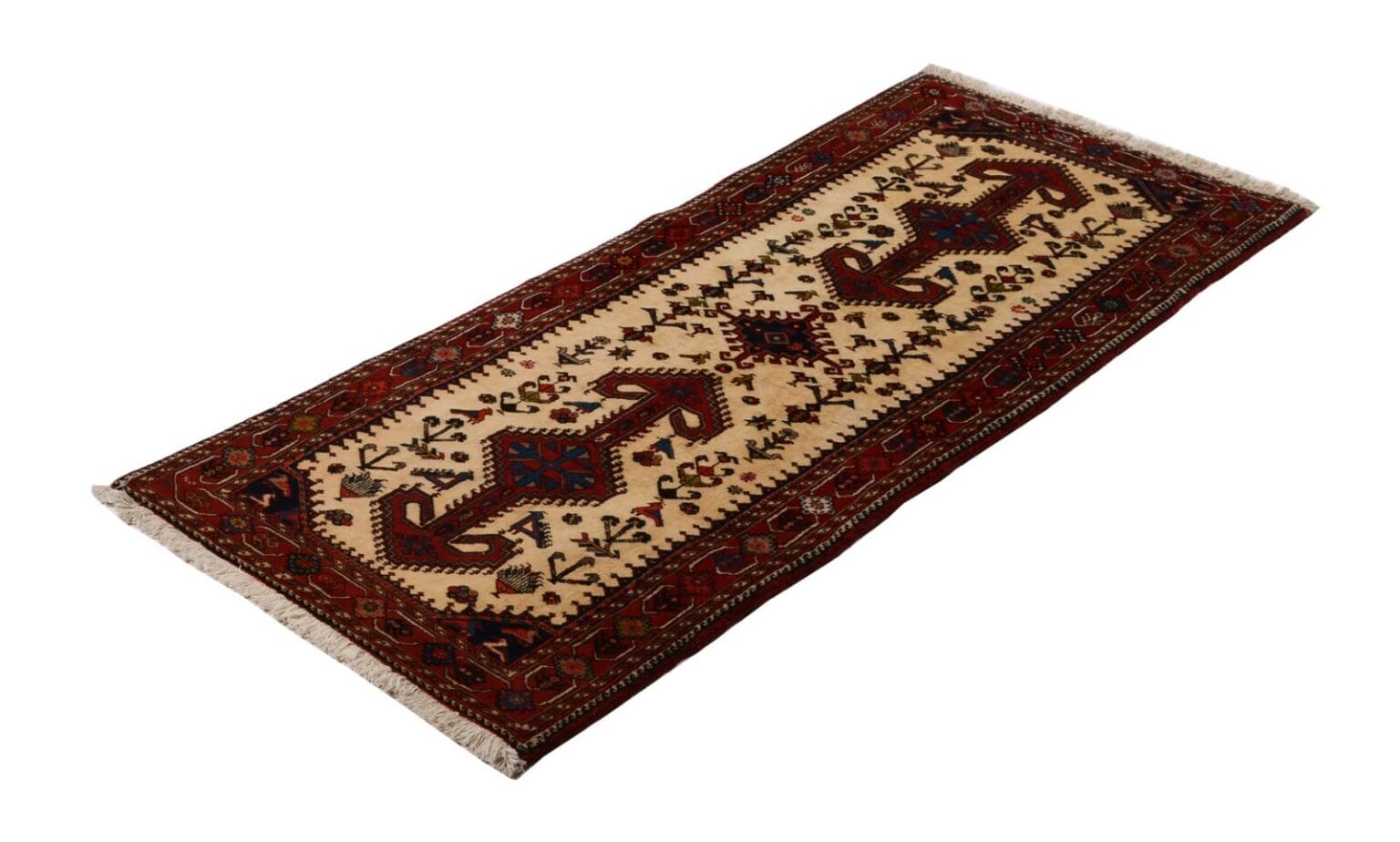 Perserteppich Nasrabad 192 x 81 cm Wolle handgeknüpft