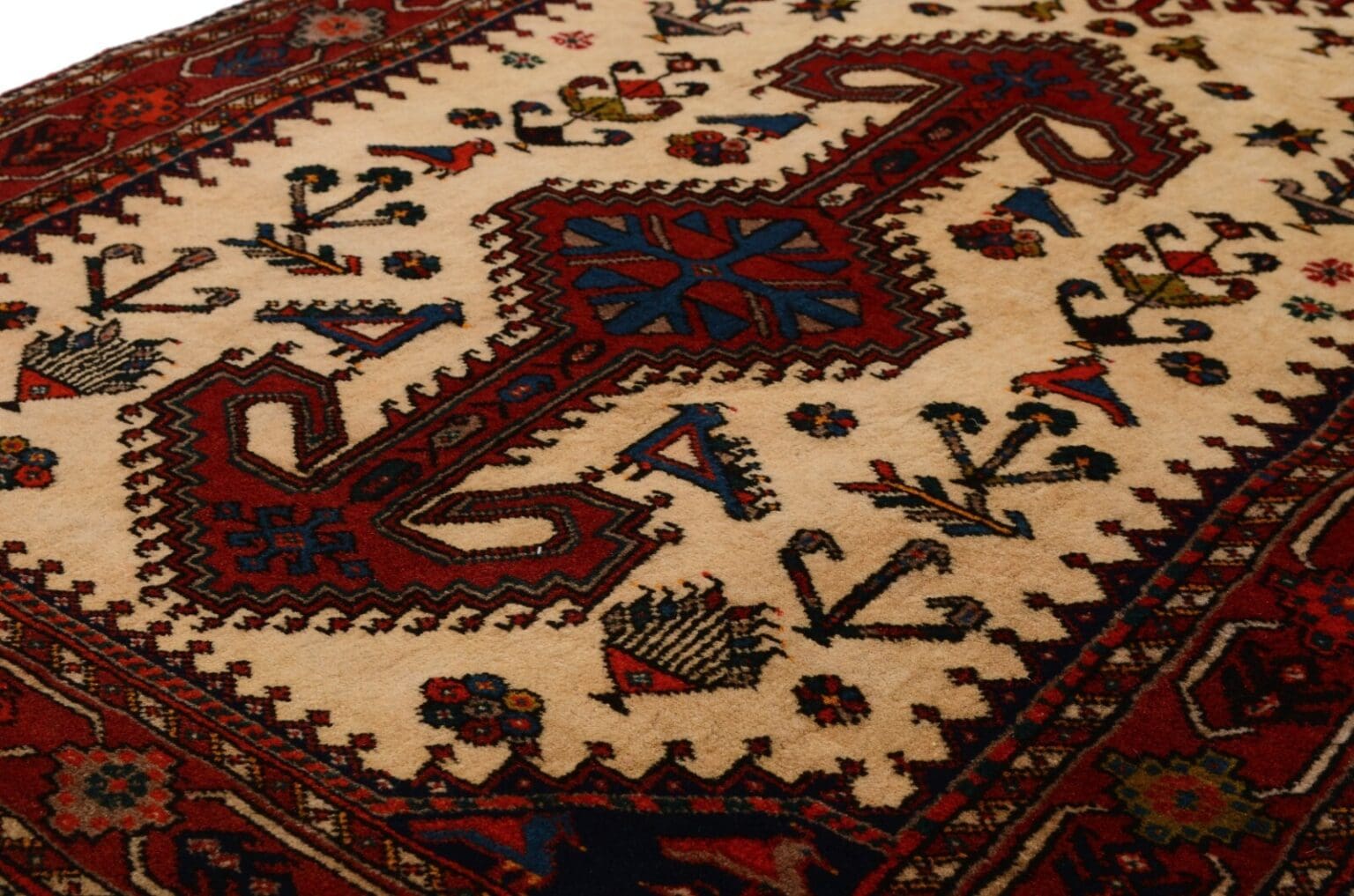 Perserteppich Nasrabad 192 x 81 cm Wolle handgeknüpft