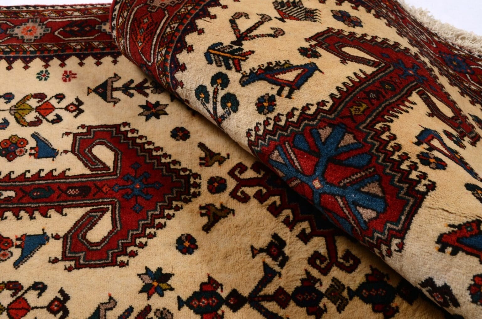 Perserteppich Nasrabad 192 x 81 cm Wolle handgeknüpft