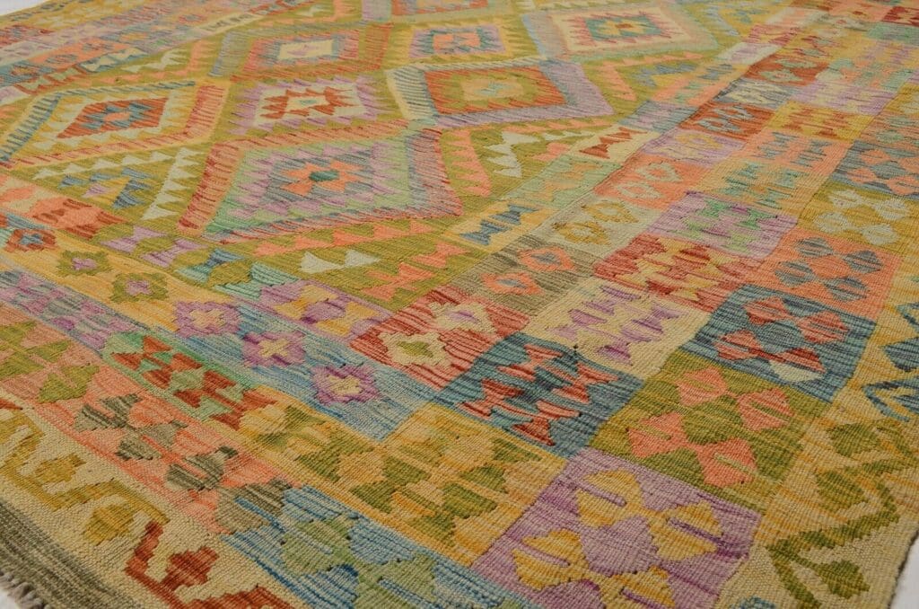 handgewebter-afghan-kelim-248-x-197-cm-in-pastellfarben-neu-4 Orientteppich Afghan 248 x 197 cm Wolle handgewebt