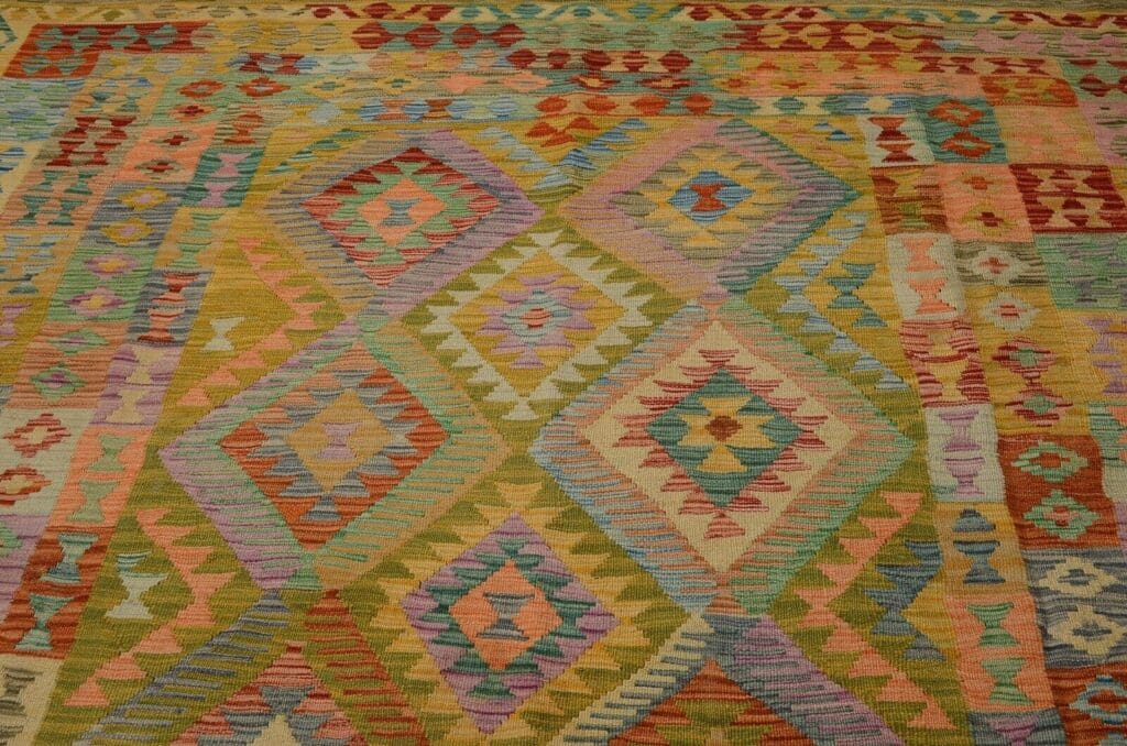 handgewebter-afghan-kelim-248-x-197-cm-in-pastellfarben-neu-5 Orientteppich Afghan 248 x 197 cm Wolle handgewebt