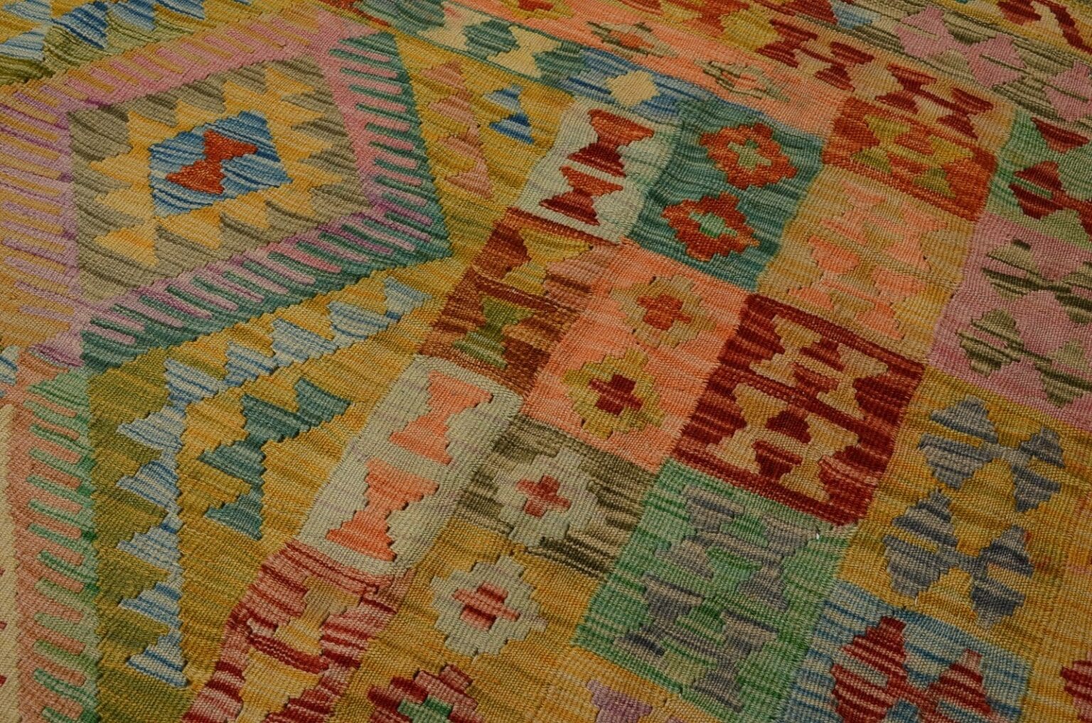 handgewebter-afghan-kelim-248-x-197-cm-in-pastellfarben-neu-6 Orientteppich Afghan 248 x 197 cm Wolle handgewebt