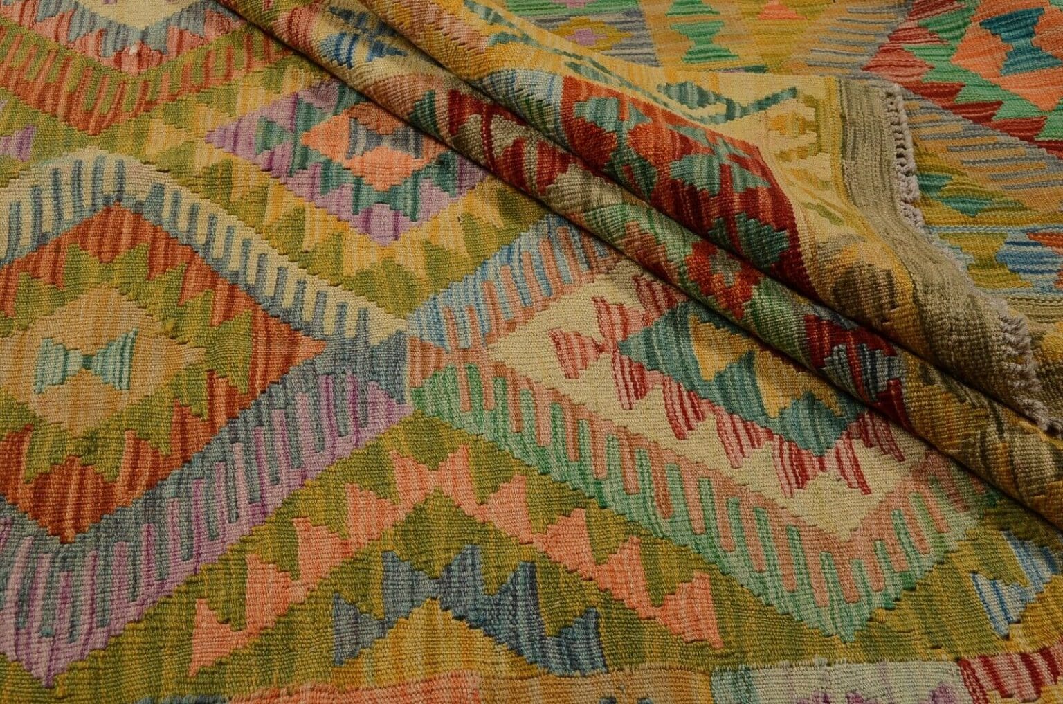 handgewebter-afghan-kelim-248-x-197-cm-in-pastellfarben-neu-7 Orientteppich Afghan 248 x 197 cm Wolle handgewebt