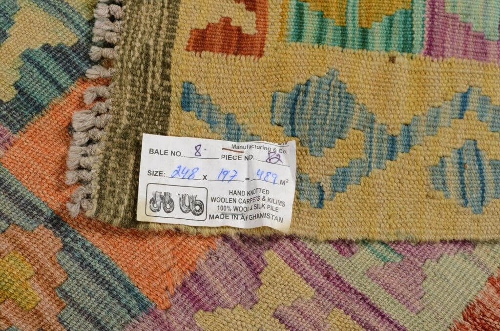 handgewebter-afghan-kelim-248-x-197-cm-in-pastellfarben-neu-8 Orientteppich Afghan 248 x 197 cm Wolle handgewebt