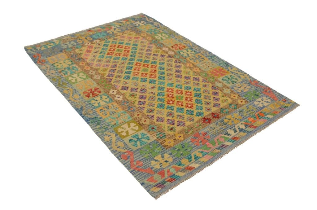 Orientteppich Afghan 182 x 124 cm Wolle handgewebt