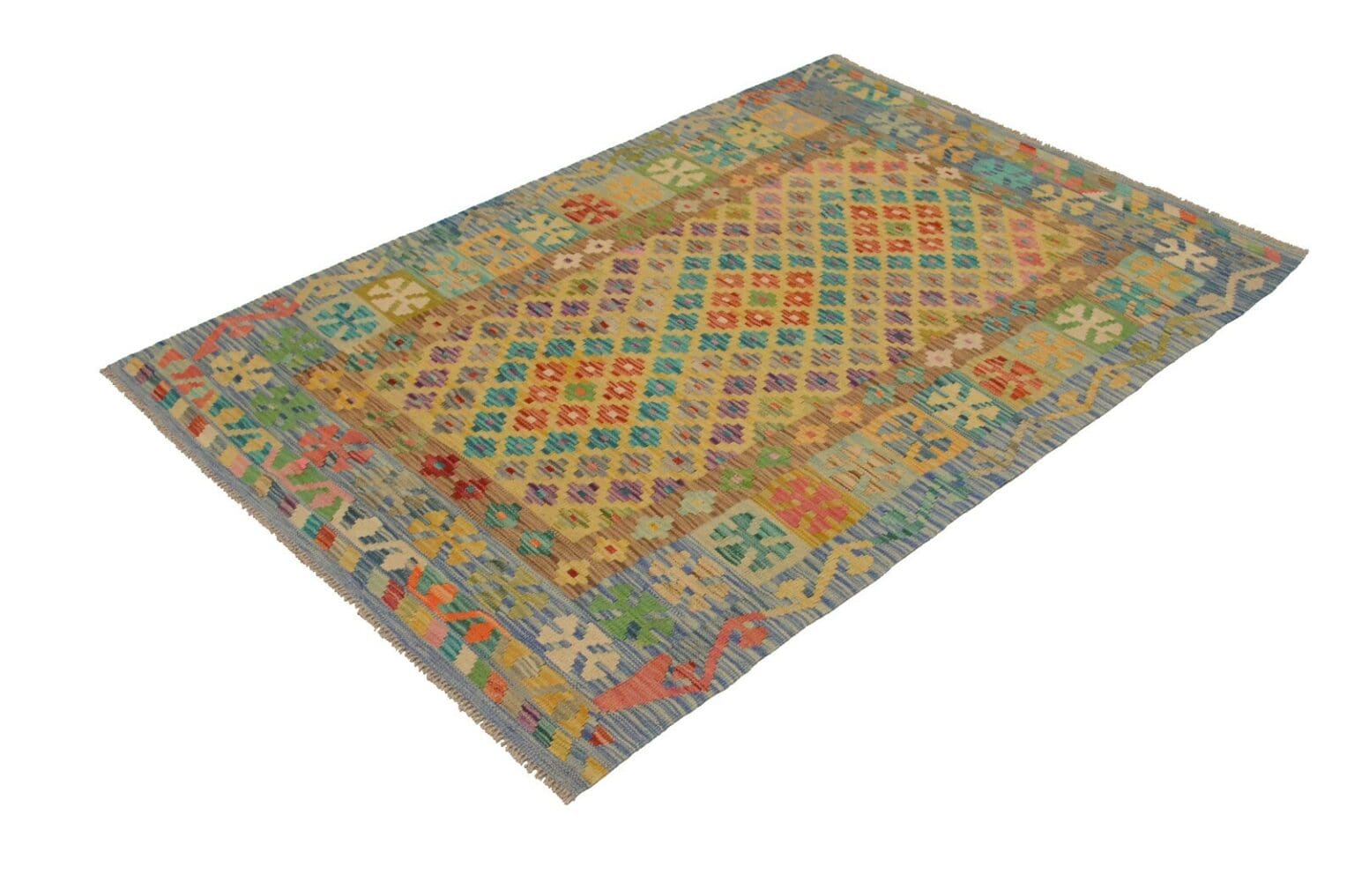 Orientteppich Afghan 182 x 124 cm Wolle handgewebt