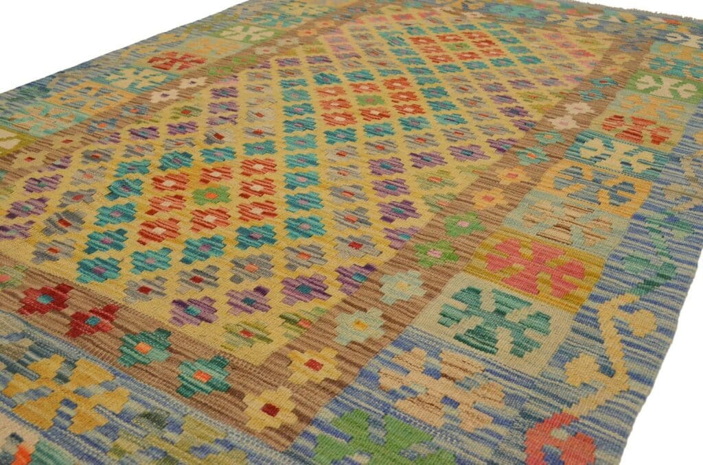 Orientteppich Afghan 182 x 124 cm Wolle handgewebt