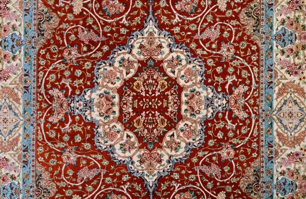 Perserteppich Ghom 200x135 cm Seide handgeknüpft