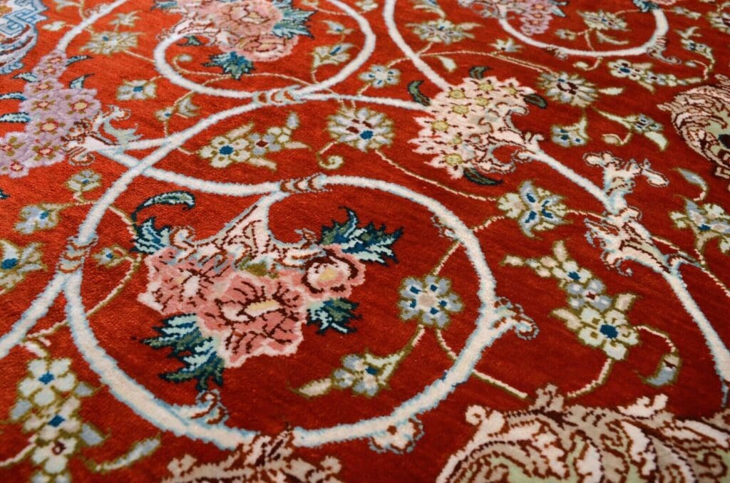 Perserteppich Ghom 200x135 cm Seide handgeknüpft
