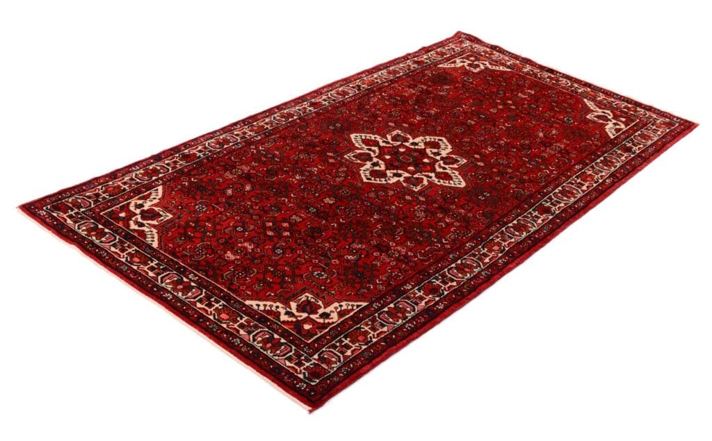 handgeknupfter-perserteppich-322x170-cm-250000-knoten-rot Perserteppich Hosseinabad 322 x 170 cm Wolle handgeknüpft
