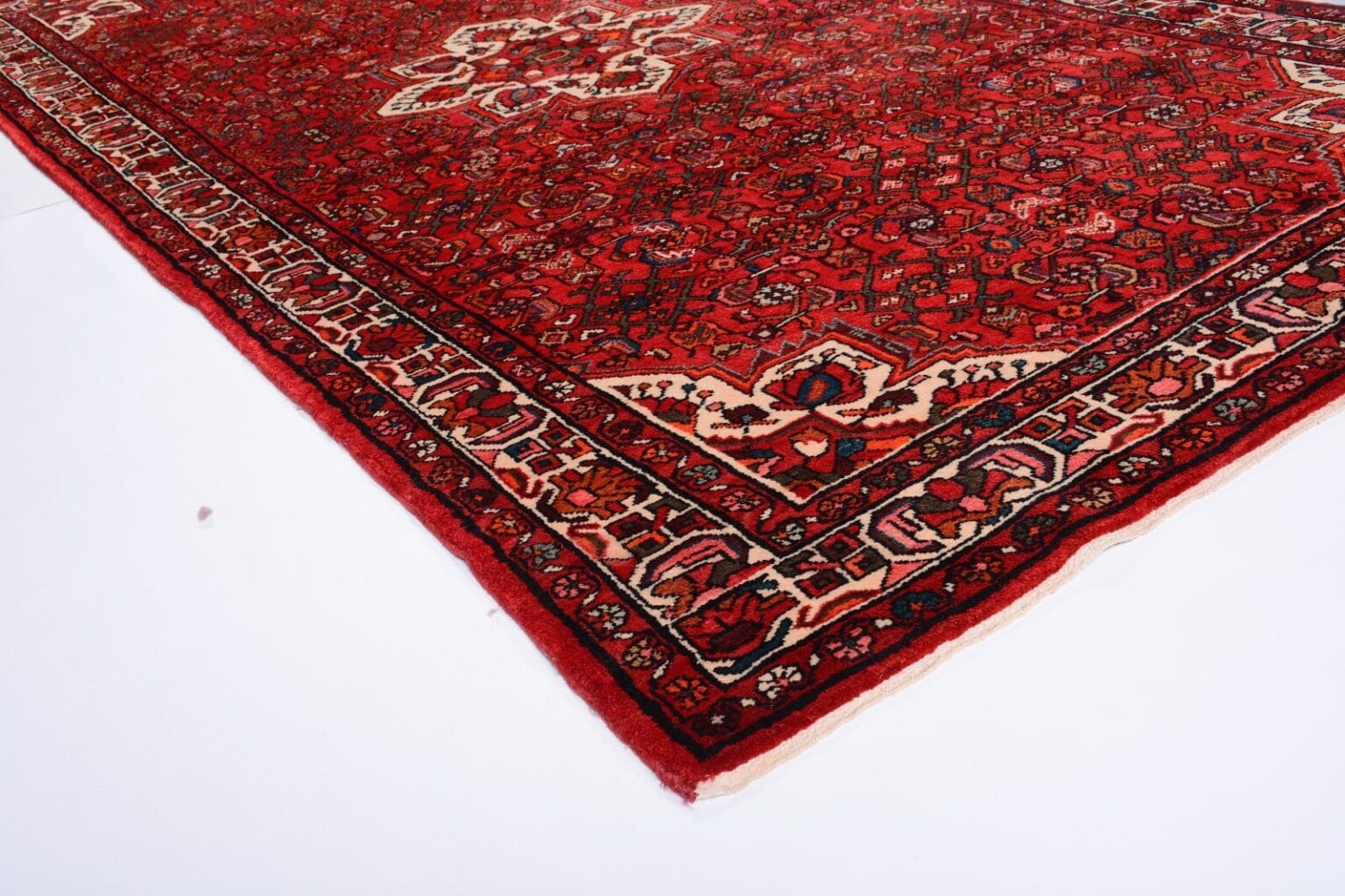 handgeknupfter-perserteppich-322x170-cm-250000-knoten-rot-3 Perserteppich Hosseinabad 322 x 170 cm Wolle handgeknüpft