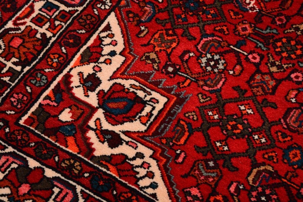 handgeknupfter-perserteppich-322x170-cm-250000-knoten-rot-5 Perserteppich Hosseinabad 322 x 170 cm Wolle handgeknüpft