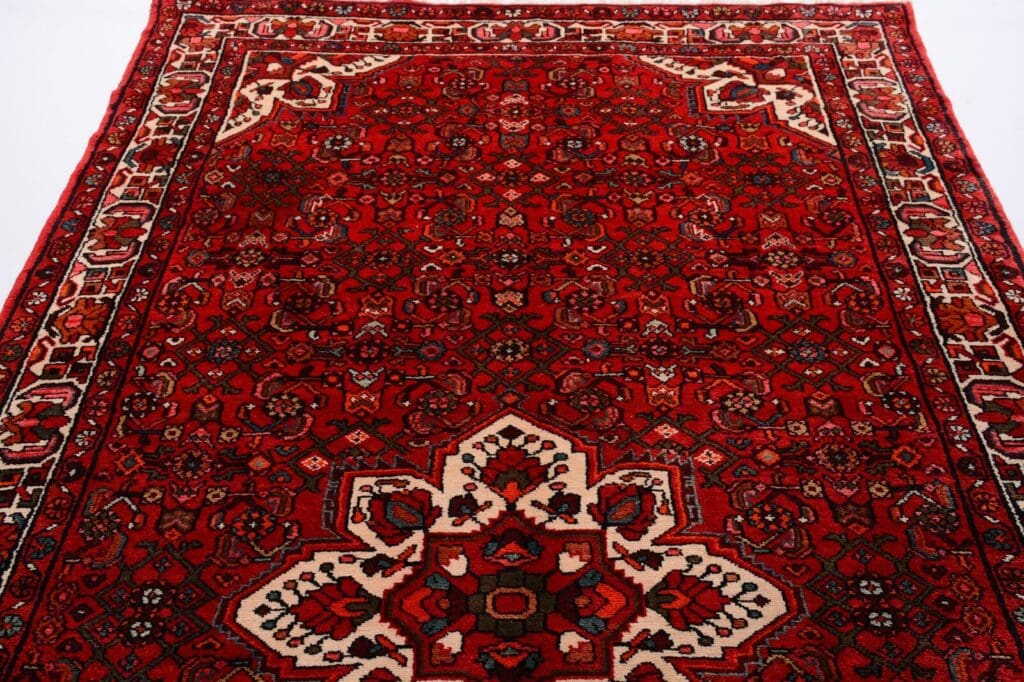 handgeknupfter-perserteppich-322x170-cm-250000-knoten-rot-8 Perserteppich Hosseinabad 322 x 170 cm Wolle handgeknüpft