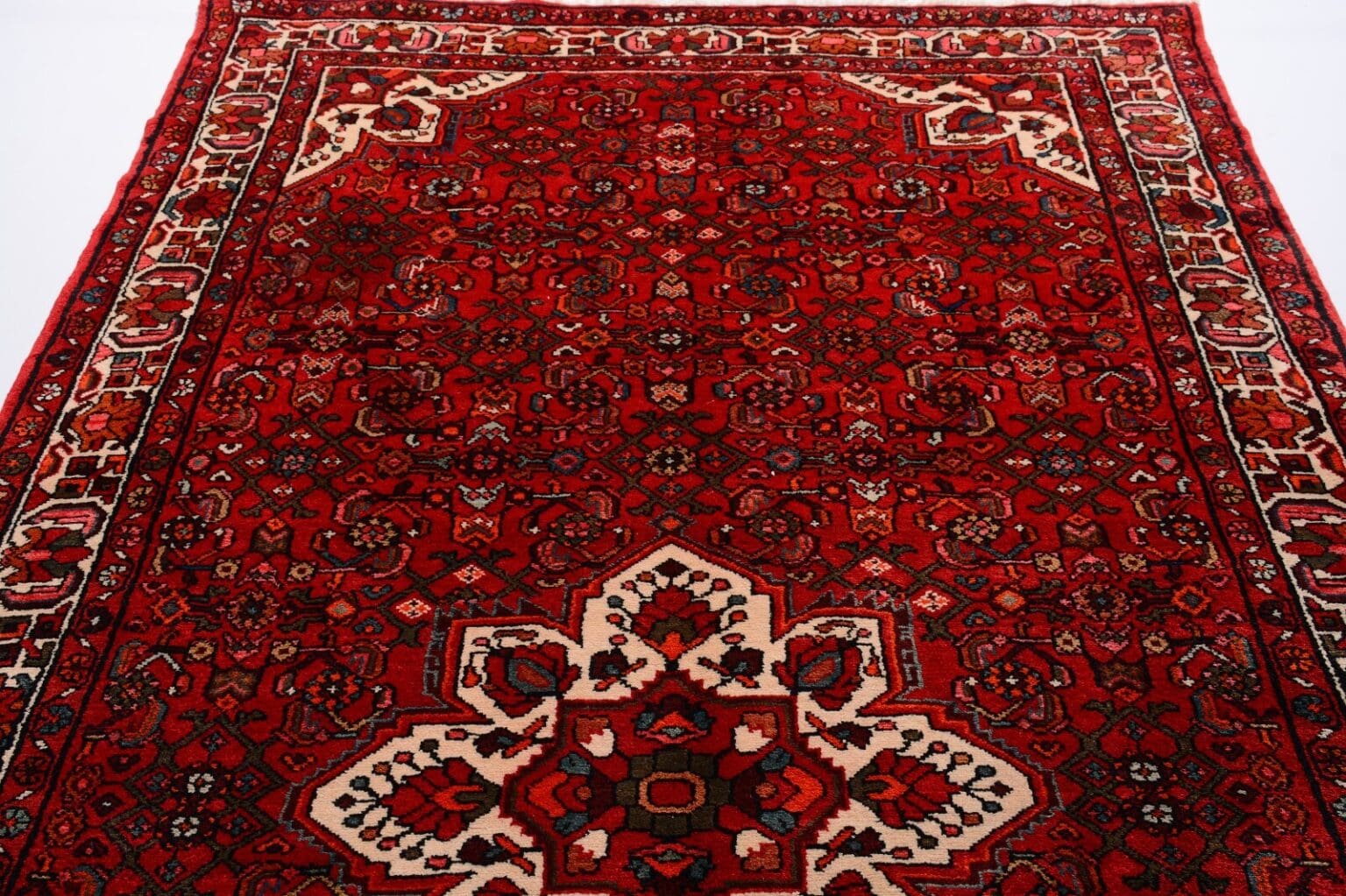 handgeknupfter-perserteppich-322x170-cm-250000-knoten-rot-8 Perserteppich Hosseinabad 322 x 170 cm Wolle handgeknüpft