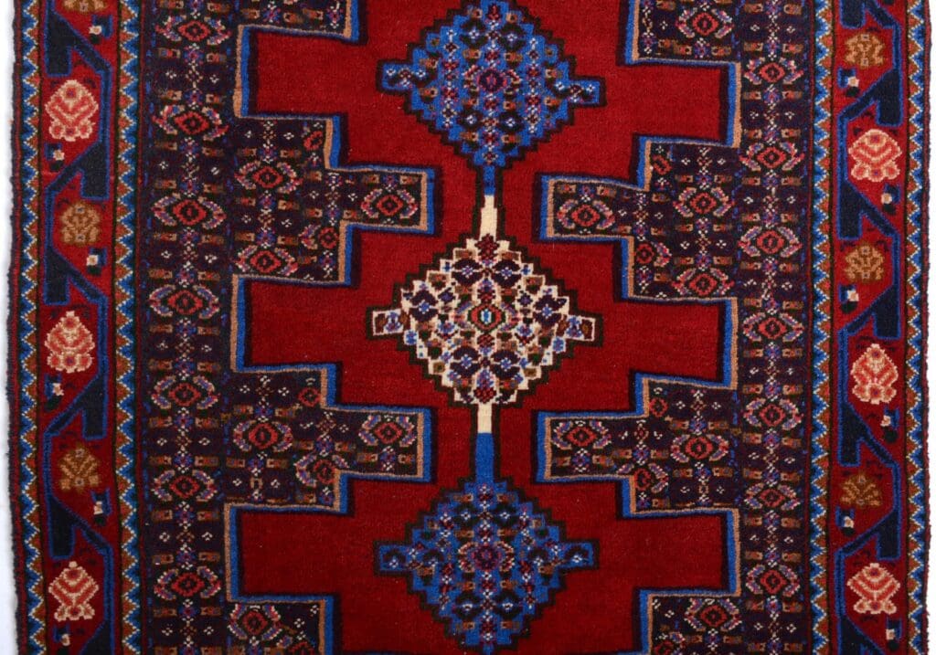 Perserteppich Senneh 92x73 cm Wolle handgeknüpft