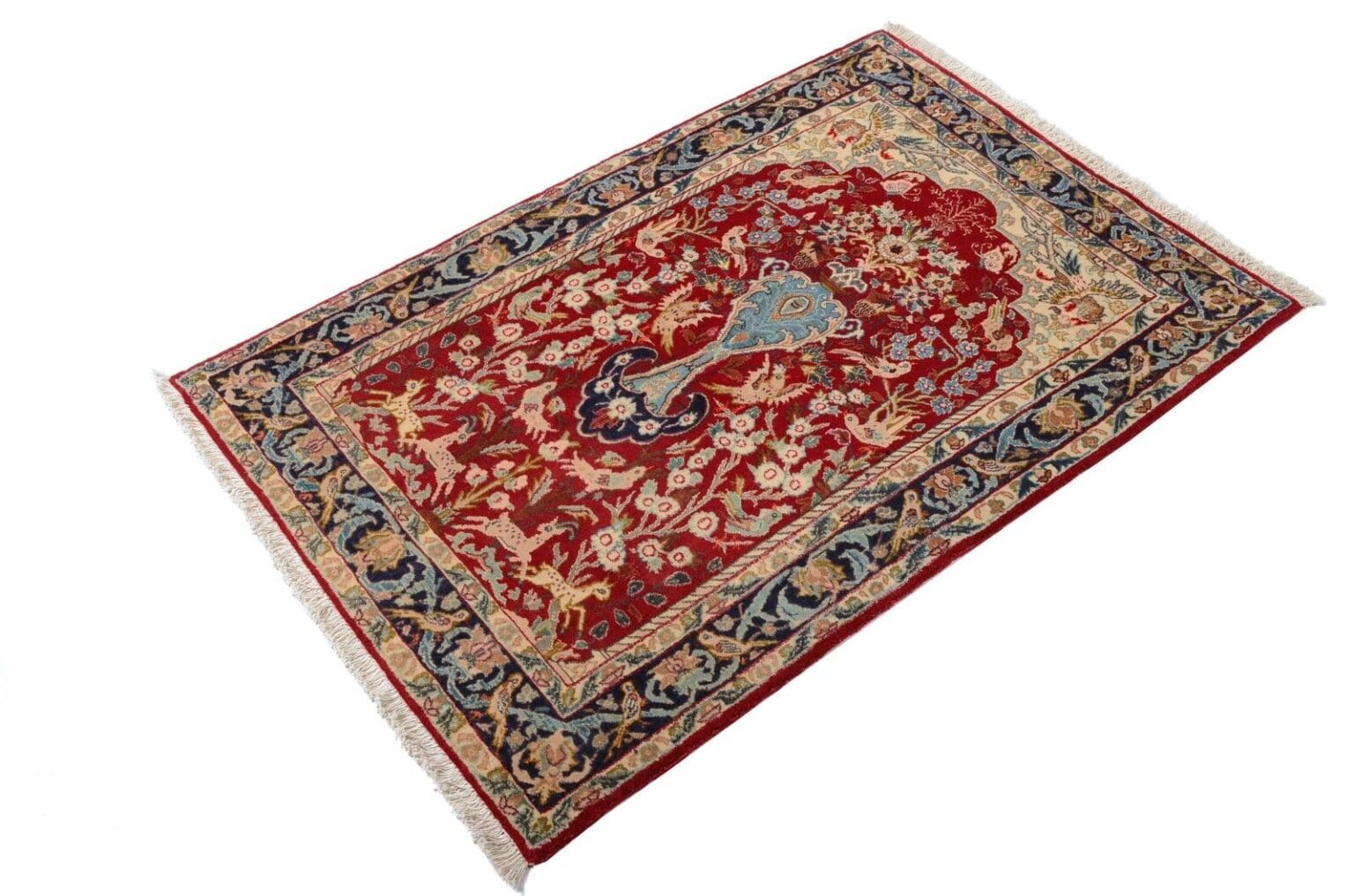 Perserteppich Isfahan 131 x 87 cm Wolle handgeknüpft