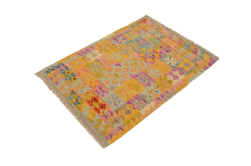 Orientteppich Afghan 121 x 82 cm Wolle handgewebt