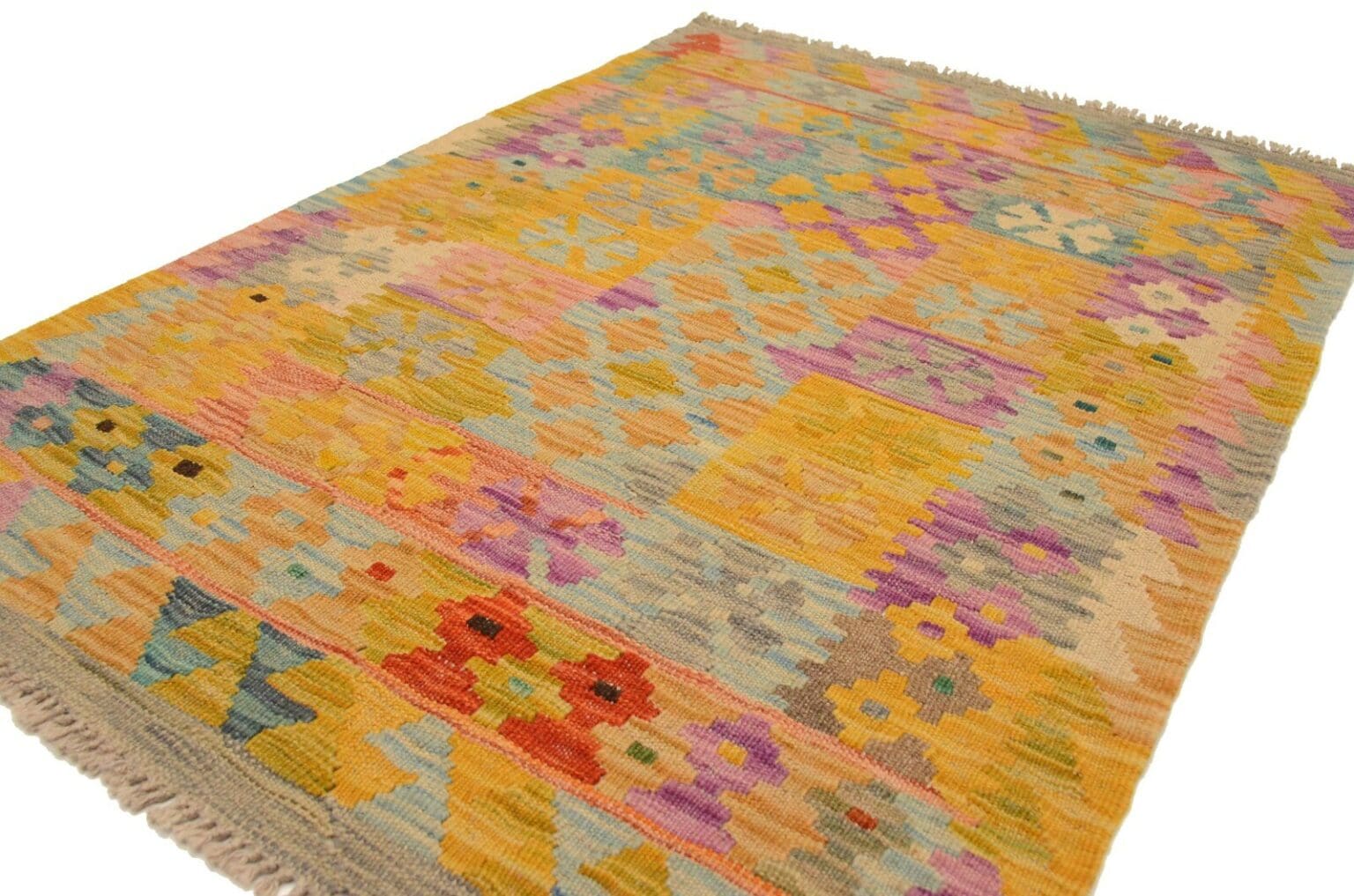 Orientteppich Afghan 121 x 82 cm Wolle handgewebt
