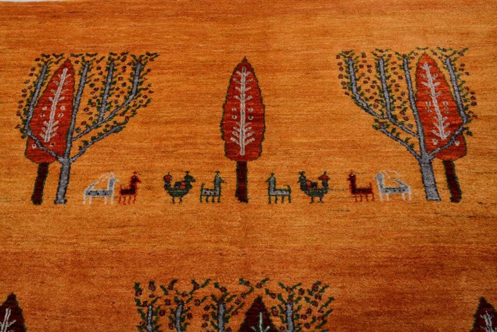 Perserteppich Gabbeh Loribaft 196x152 cm Schurwolle handgeknüpft