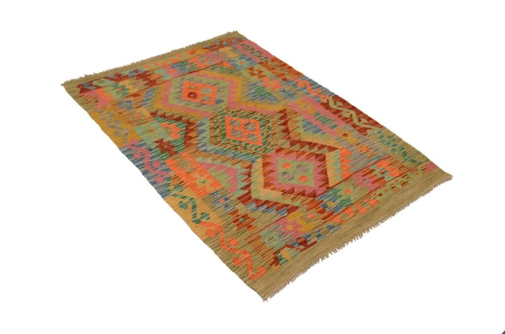 handgewebter-afghan-kelim-150x100-cm-in-lebhaften-farben-neu-1 Orientteppich Afghanistan 150x100 cm Wolle handgewebt