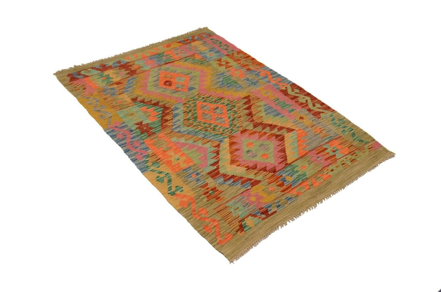 handgewebter-afghan-kelim-150x100-cm-in-lebhaften-farben-neu-1 Orientteppich Afghanistan 150x100 cm Wolle handgewebt