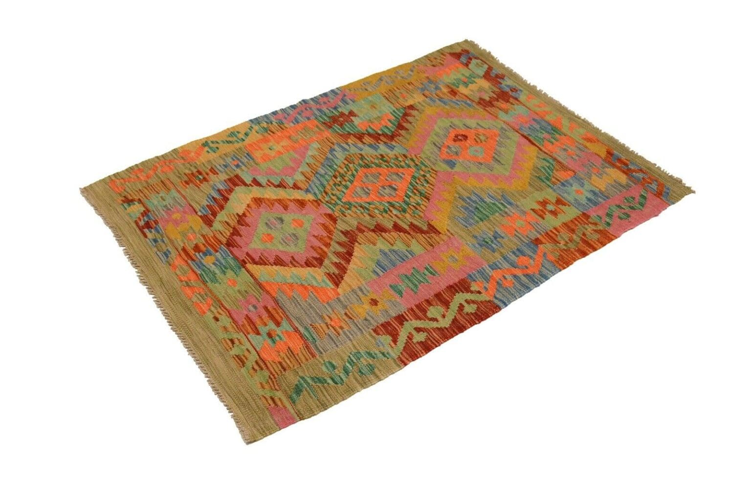 handgewebter-afghan-kelim-150x100-cm-in-lebhaften-farben-neu-2 Orientteppich Afghanistan 150x100 cm Wolle handgewebt