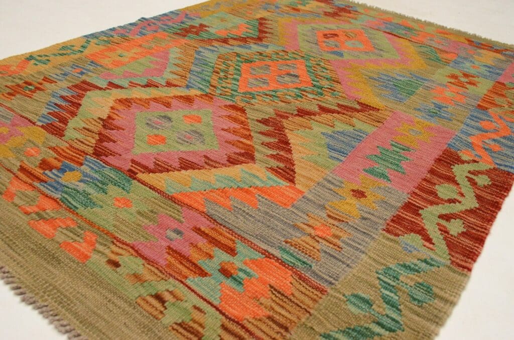 handgewebter-afghan-kelim-150x100-cm-in-lebhaften-farben-neu-4 Orientteppich Afghanistan 150x100 cm Wolle handgewebt