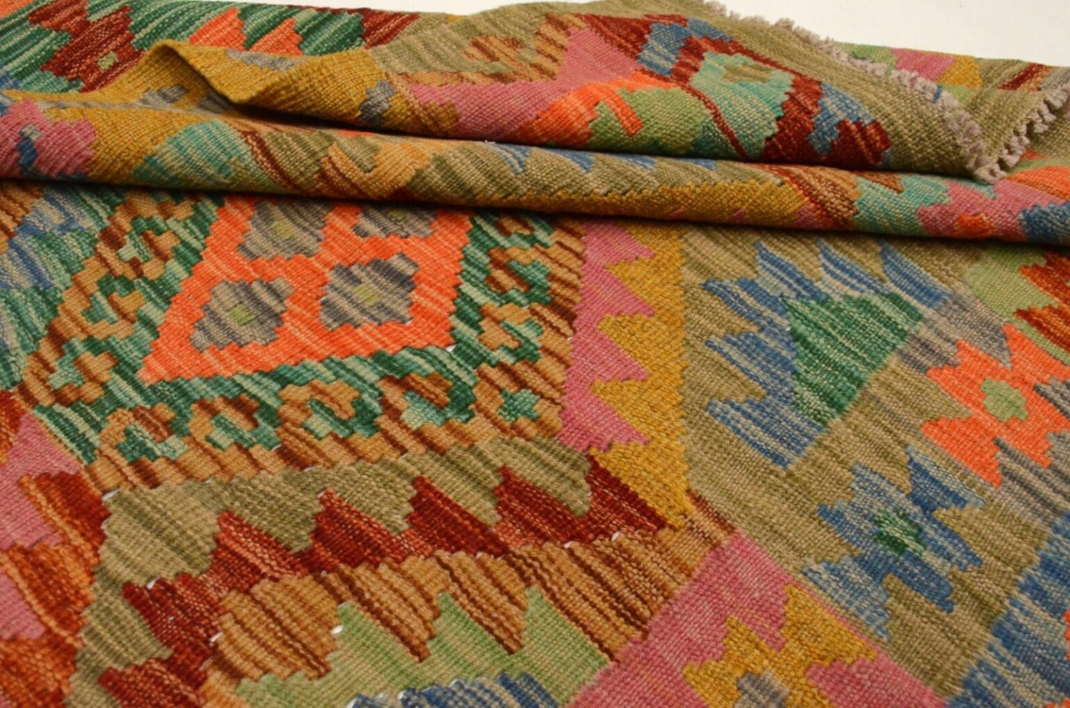 handgewebter-afghan-kelim-150x100-cm-in-lebhaften-farben-neu-6 Orientteppich Afghanistan 150x100 cm Wolle handgewebt