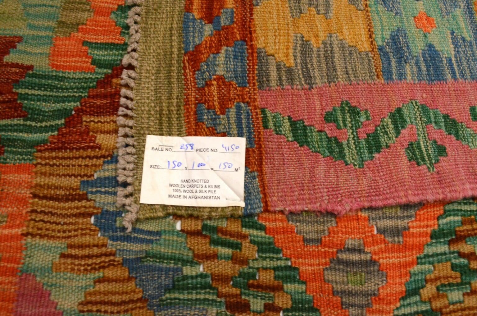 handgewebter-afghan-kelim-150x100-cm-in-lebhaften-farben-neu-7 Orientteppich Afghanistan 150x100 cm Wolle handgewebt