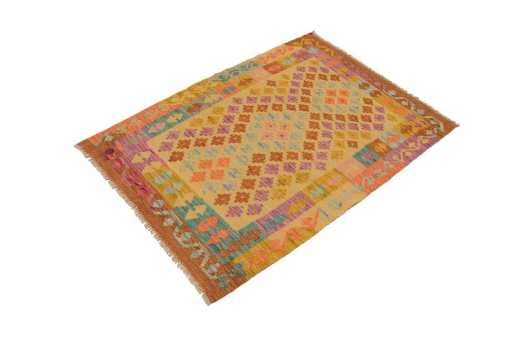 Orientteppich Afghan 127 x 90 cm Wolle handgewebt