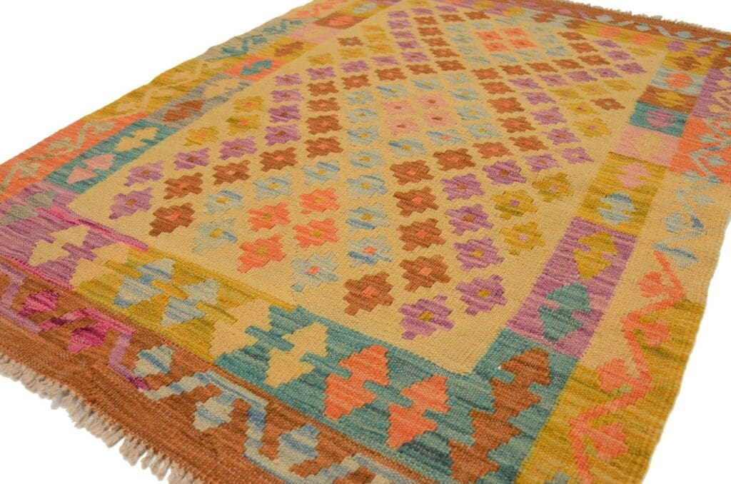 Orientteppich Afghan 127 x 90 cm Wolle handgewebt
