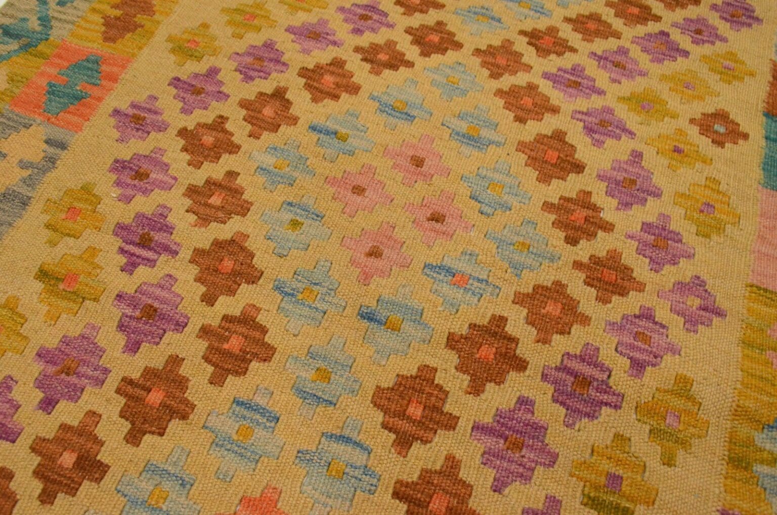 Orientteppich Afghan 127 x 90 cm Wolle handgewebt