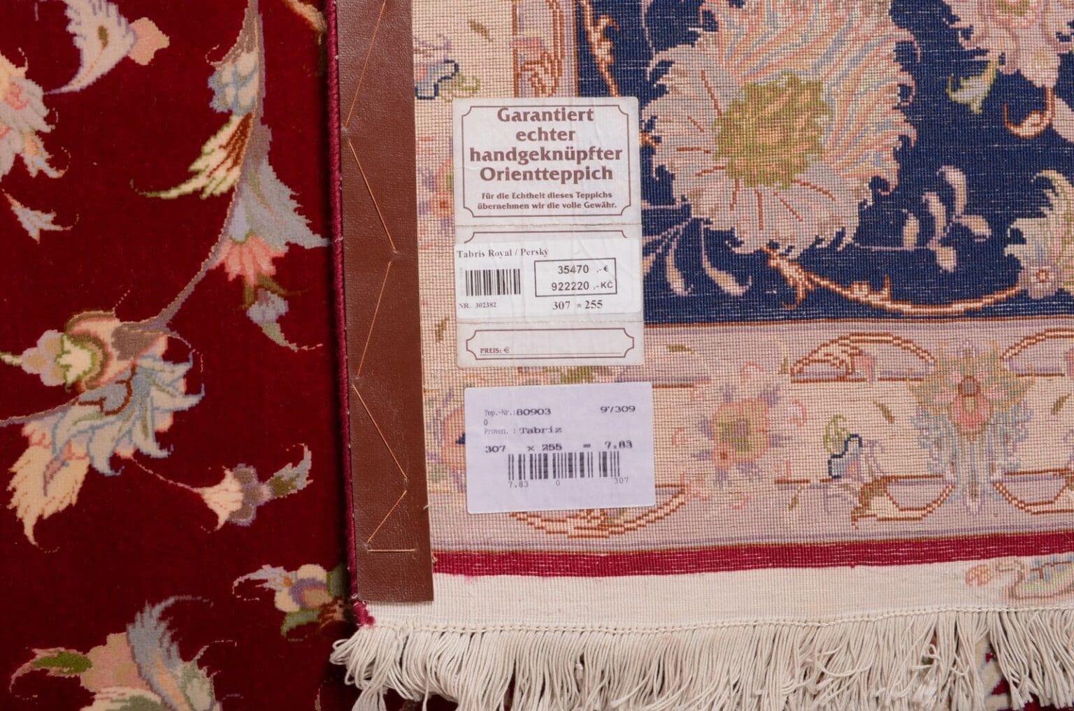 Perserteppich Tabriz 307x255 cm Schurwolle handgeknüpft