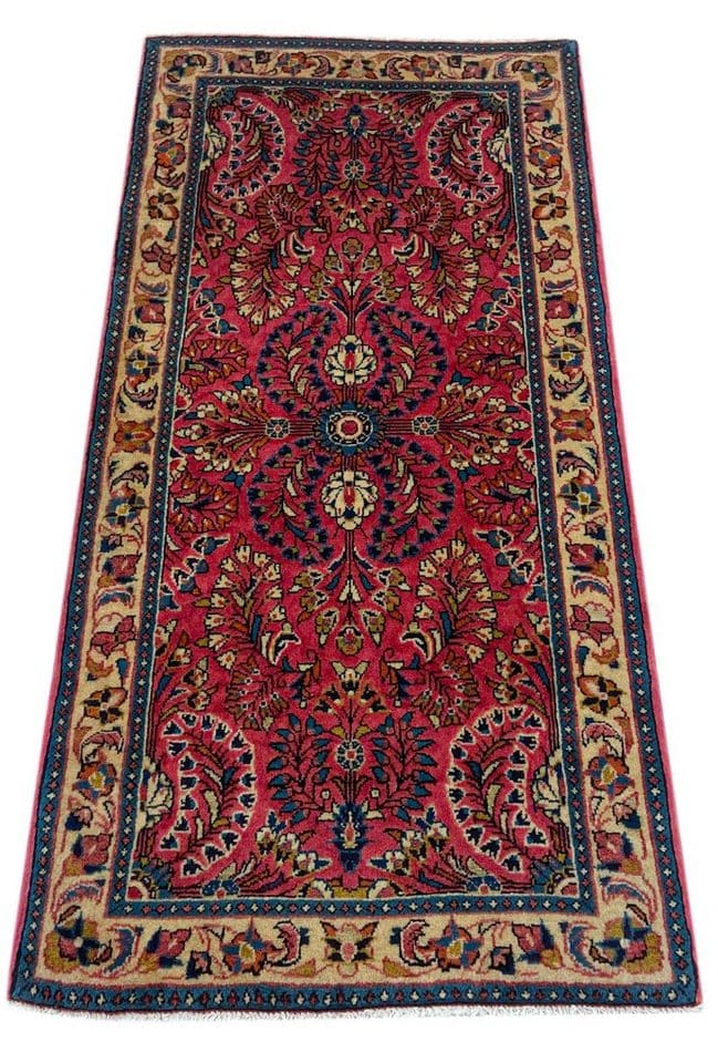 Perserteppich Sarough 136 x 65 cm Wolle handgeknüpft