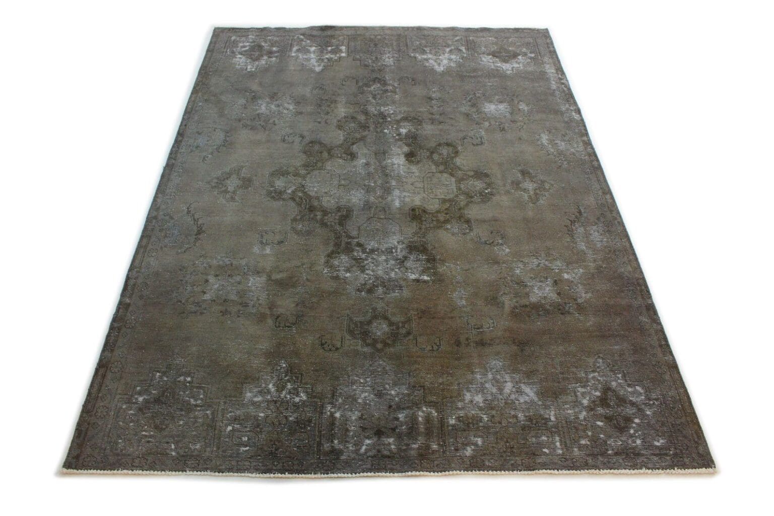 handgeknupfter-orientteppich-340x239-cm-grau-schwarz-vintage-2 Orientteppich 340x239 cm Wolle handgeknüpft